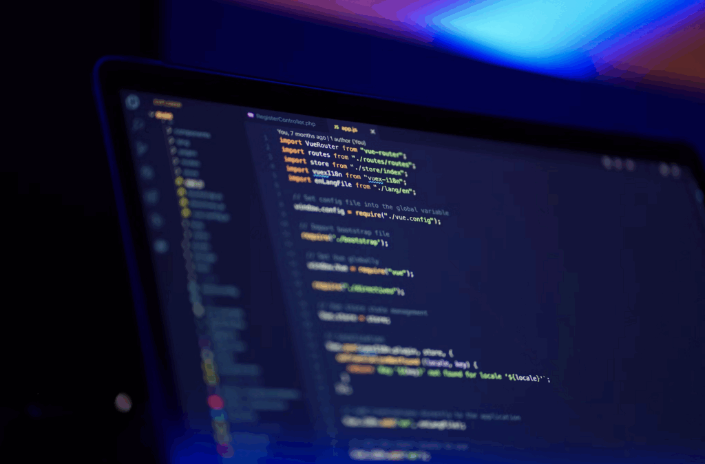 Screen with computer code on it